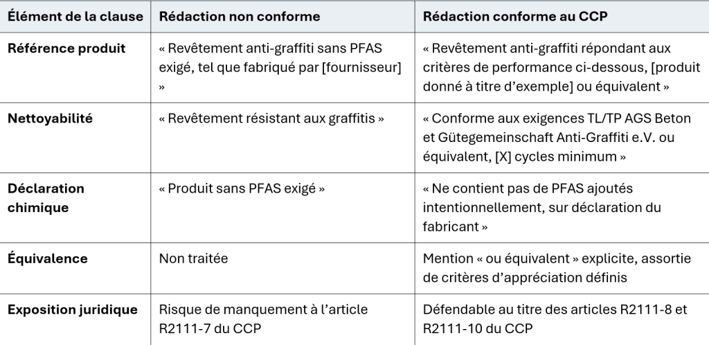 Rédaction d’une clause de spécification anti-graffiti dans un cahier des charges de marché public